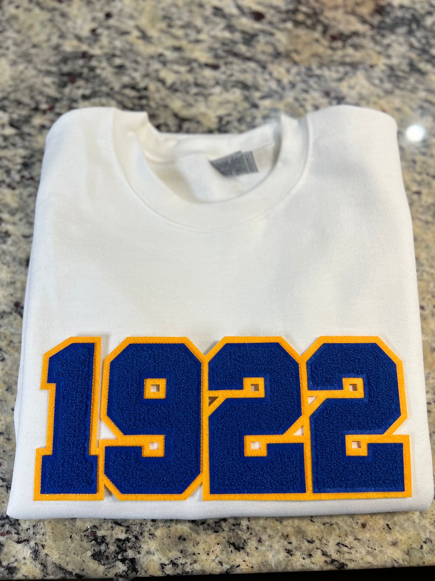 White 1922 Chenille Crewneck