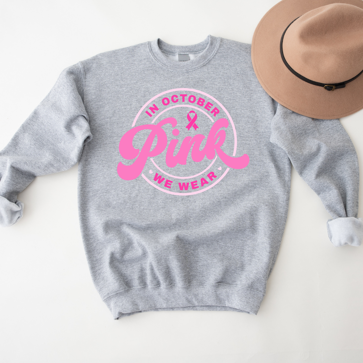 In October We Wear Pink Crewneck (Gray)