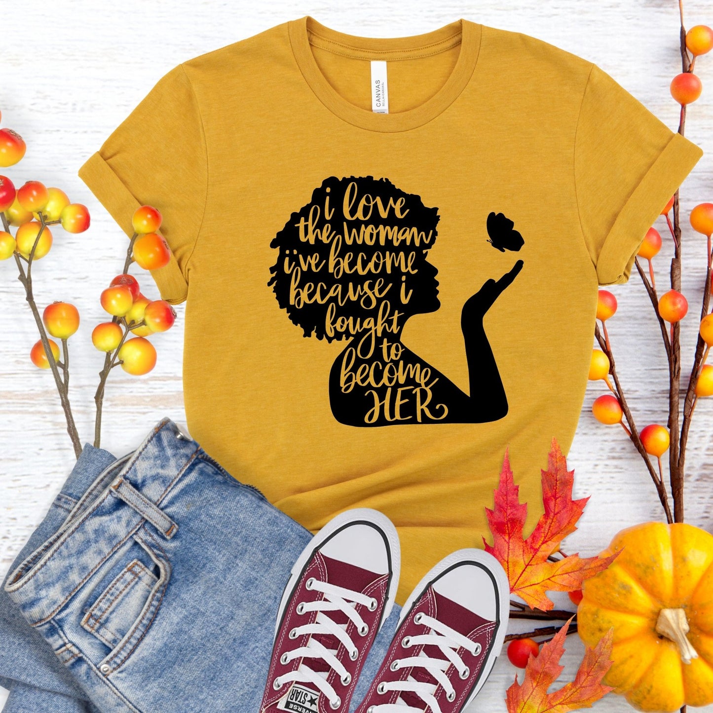 Gold "The Woman I've Become" T-Shirt - Divine Greekwear