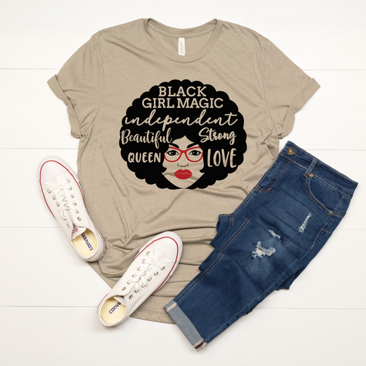 Tan "Black Girl Magic" T-Shirt - Divine Greekwear