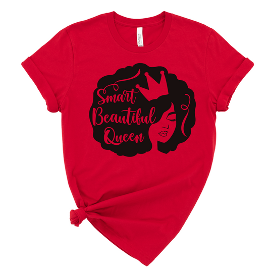 Red Smart Beautiful Queen T-Shirt - Divine Greekwear