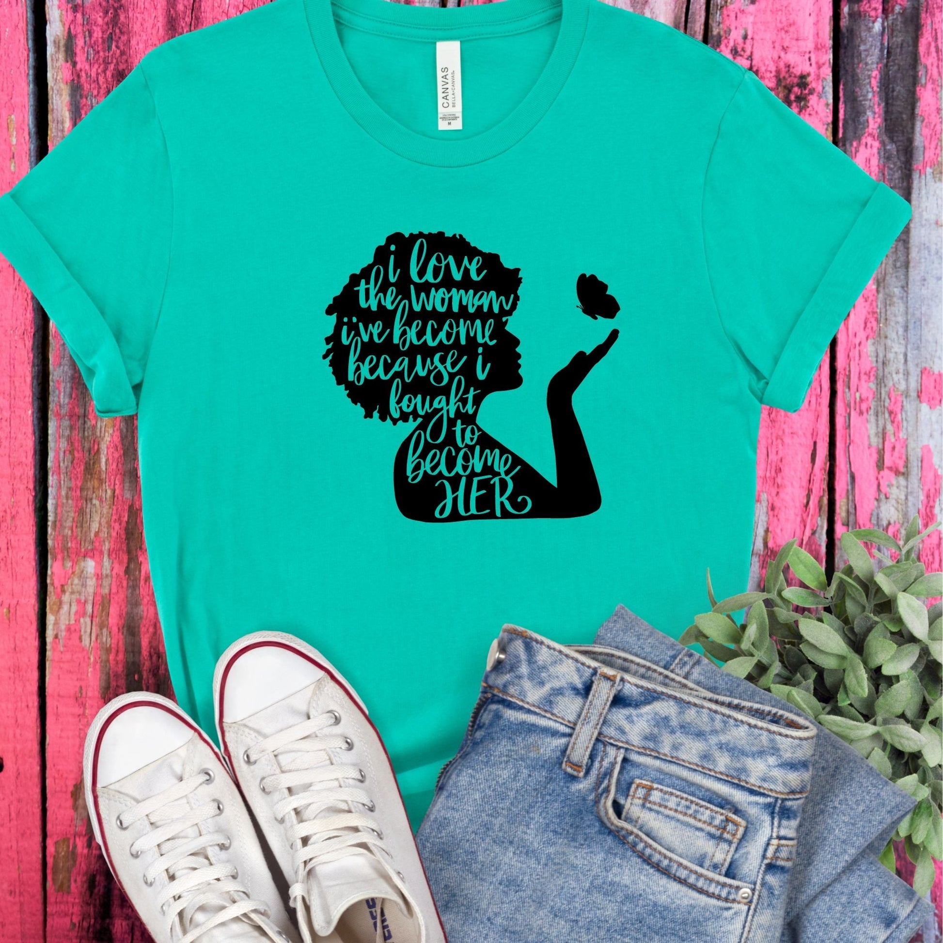 Teal "The Woman I've Become" T-Shirt - Divine Greekwear