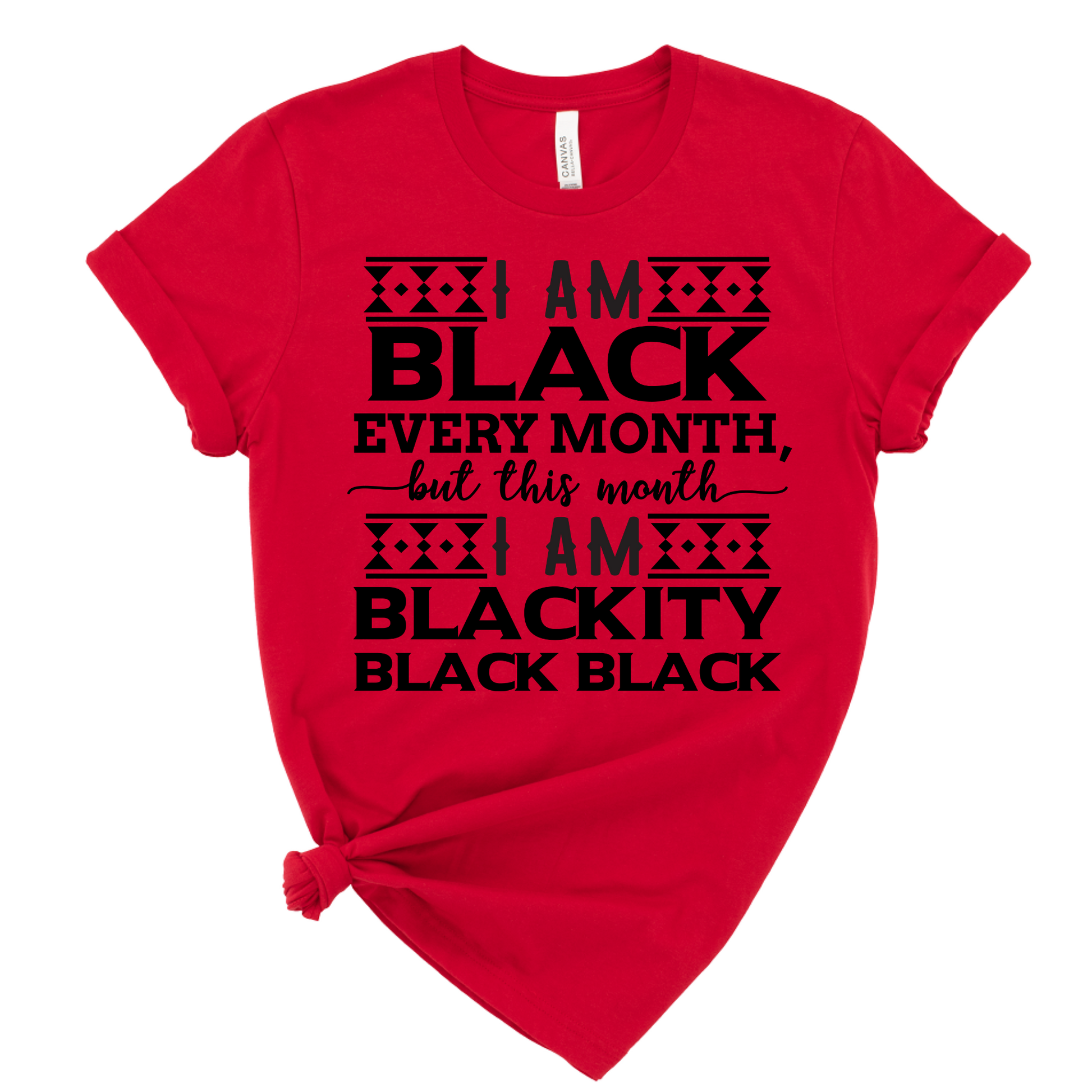 Red "Black every Month" T-Shirt - Divine Greekwear