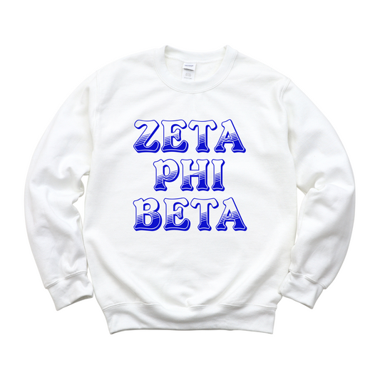 Zeta Stencil Letter Crewneck - Divine Greekwear