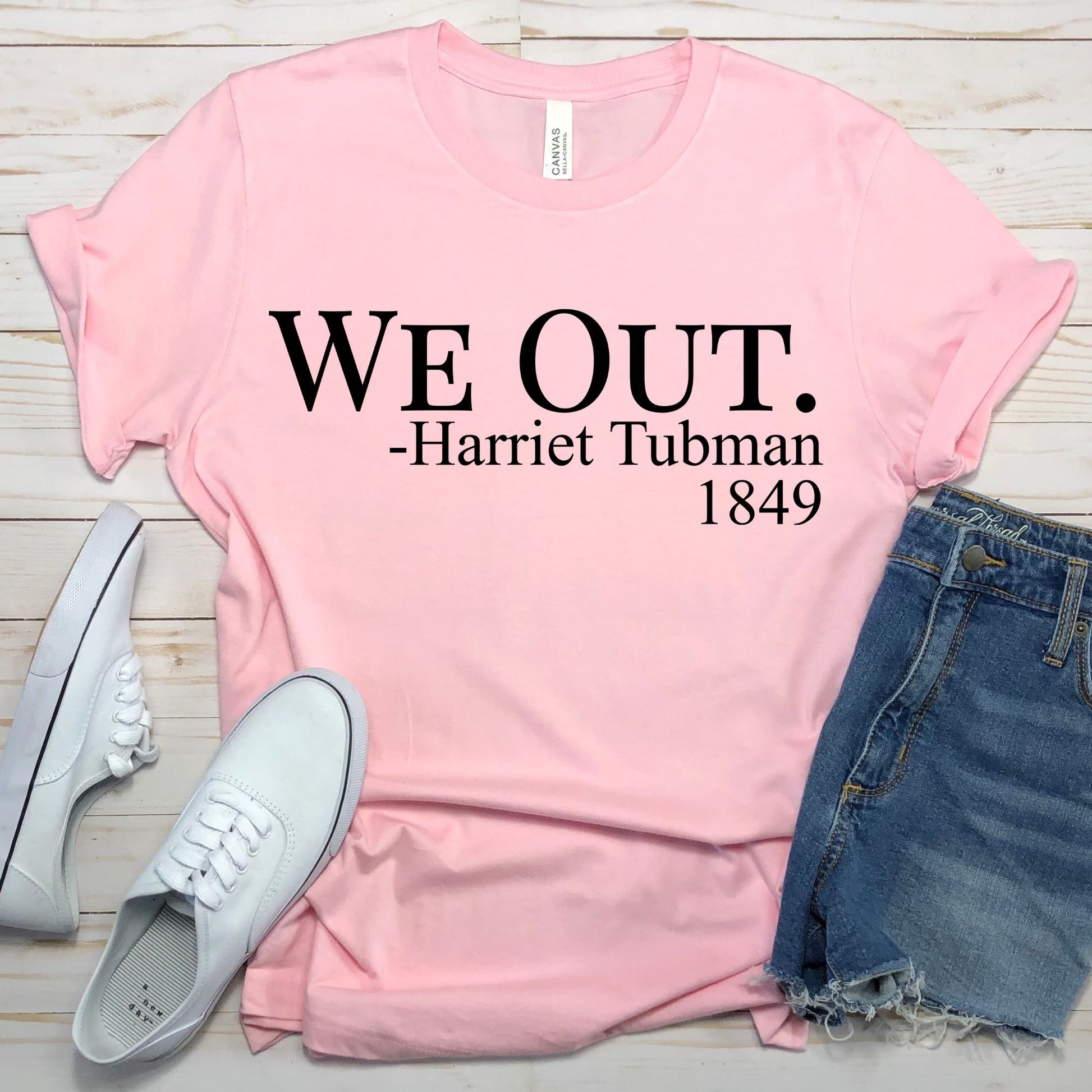 Pink "We Out" T-Shirt - Divine Greekwear