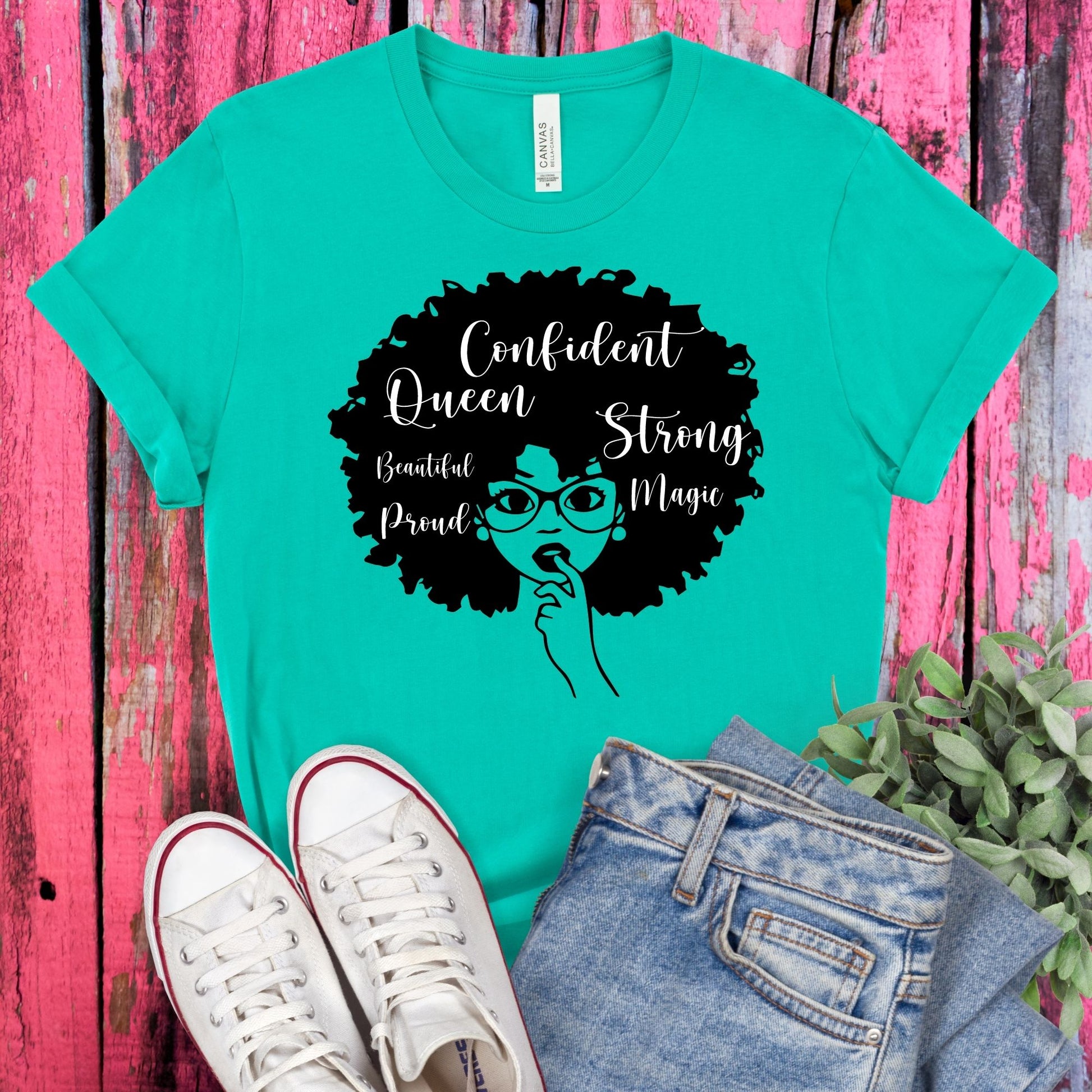 Teal Strong Woman T-Shirt - Divine Greekwear