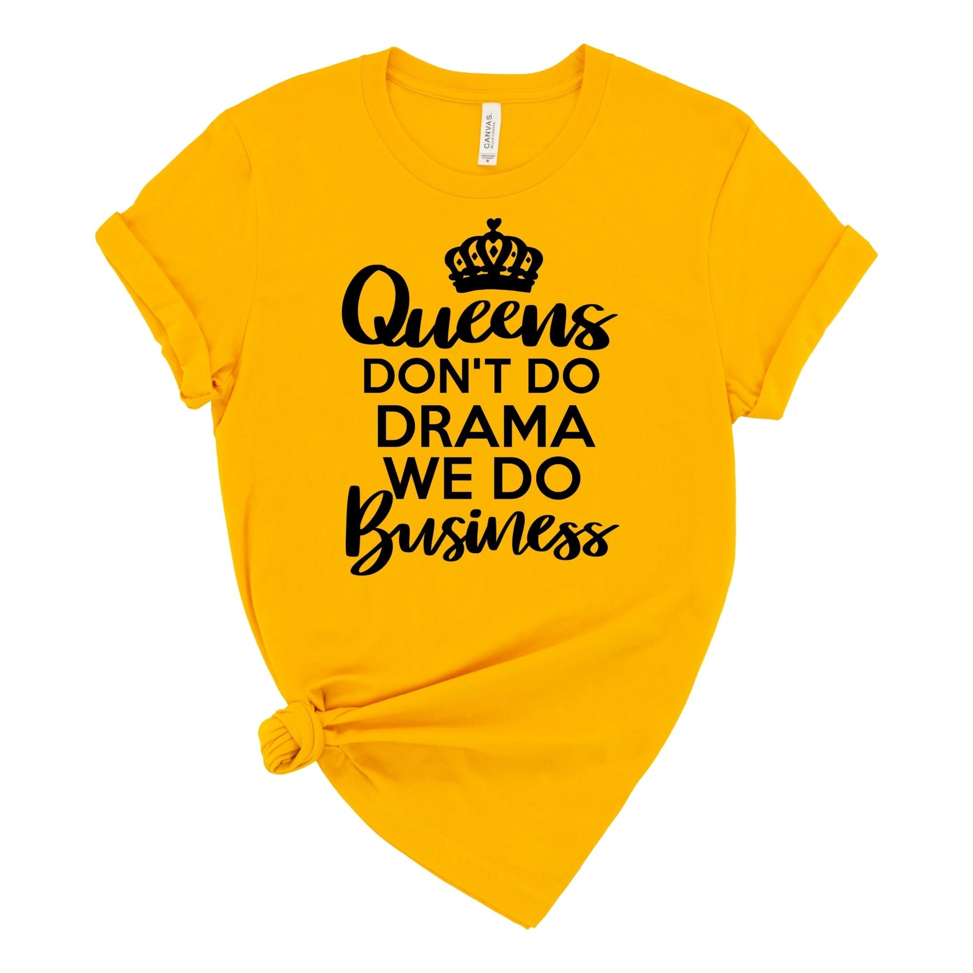 Gold "Queens Don't Do Drama" T-Shirt - Divine Greekwear