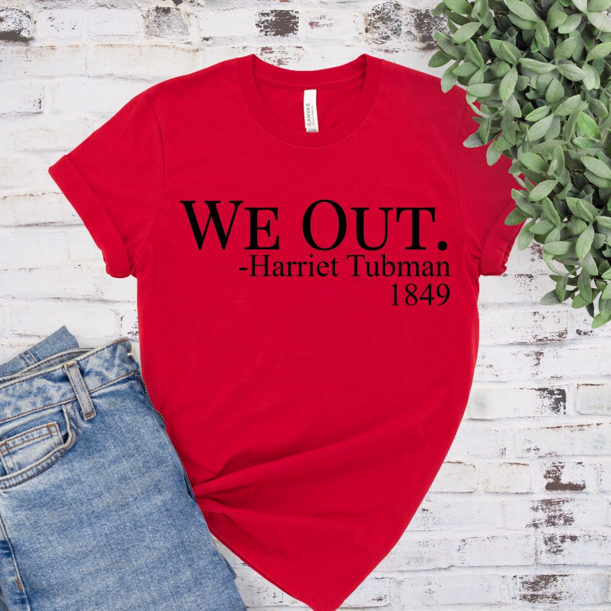 Red "We Out" T-Shirt - Divine Greekwear