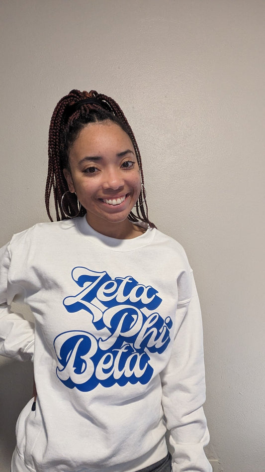 Zeta Phi Beta Retro Style Crewneck - Divine Greekwear